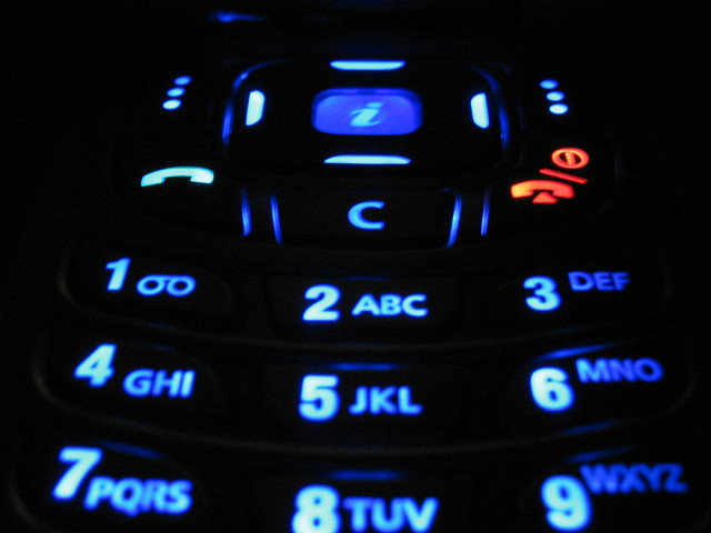 an illuminated cell phone screen