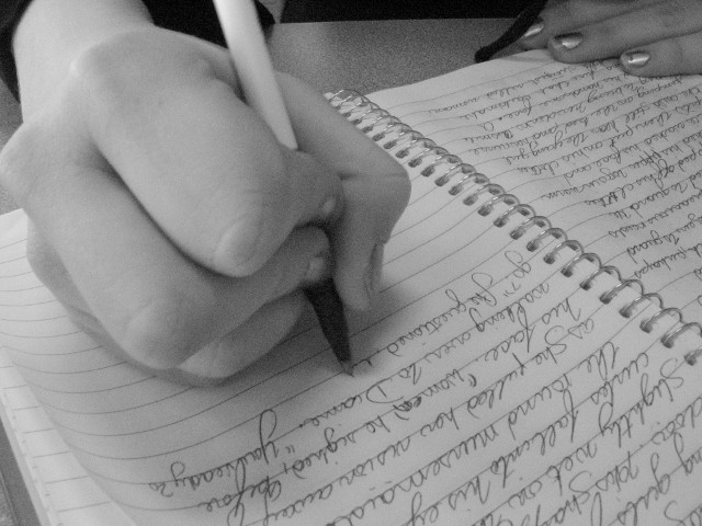 Handwriting in a journal
