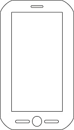 A line drawing of a smart phone