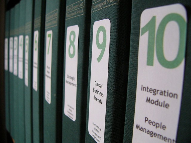 A Row of Books on Management