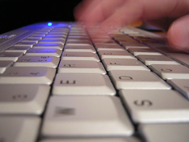 Hand Typing on a Keyboard