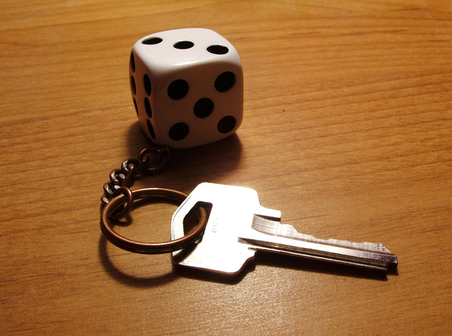 Dice Keychain with Key