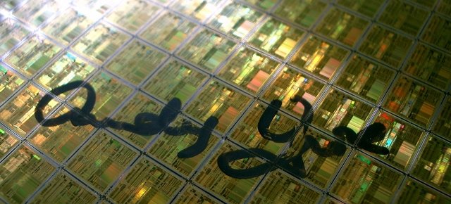 Andy Grove Signature on a Pentium Wafer